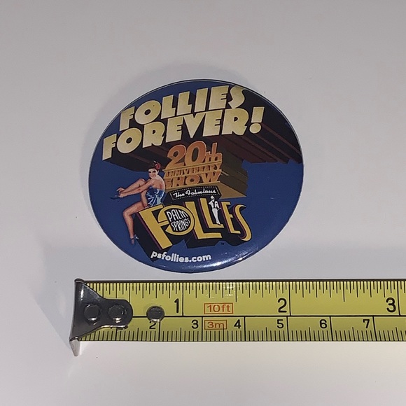 [4/$25] THE FABULOUS FOLLIES PALM SPRINGS 20TH ANNIVERSARY SHOW PIN BACK BUTTON - Picture 3 of 4